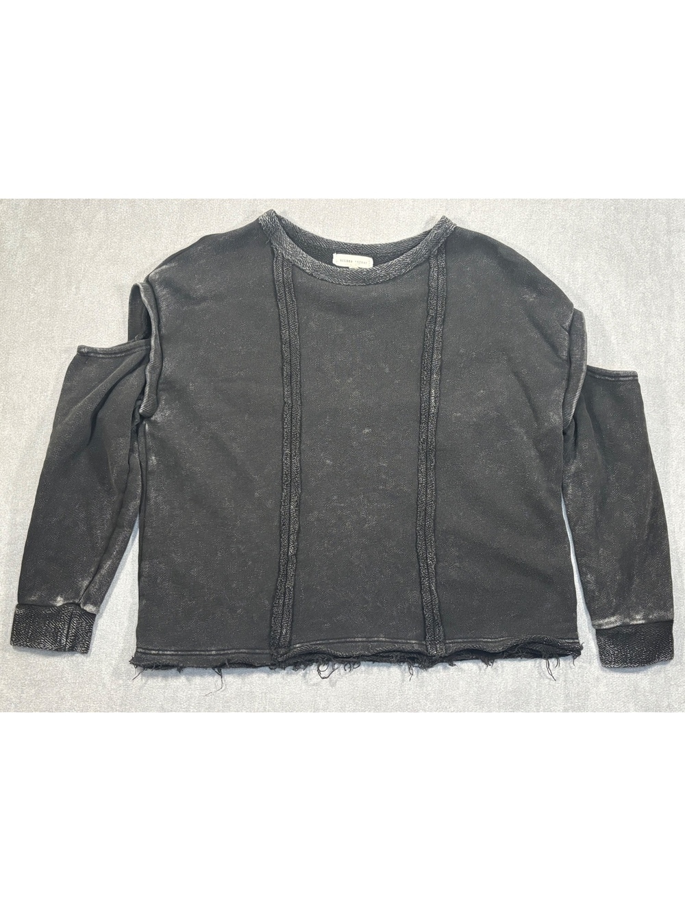 Gilded Intent Black Ribbed Detail Top Women’s Size Medium